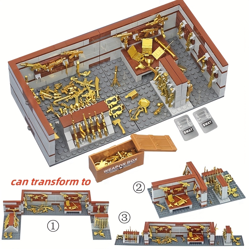 Military Armory Building Blocks Toys Golden Additions